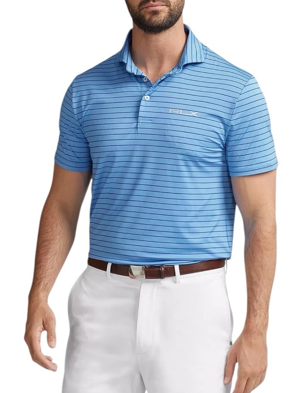 RLX Ralph Lauren Performance Polo Shirt, Pro Fit, Blue Striped, Men’s XL, NEW